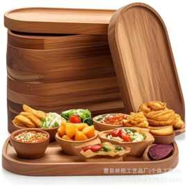 跨境实木托盘家用相思木点心熟食零食托盘餐桌装饰坚果托盘