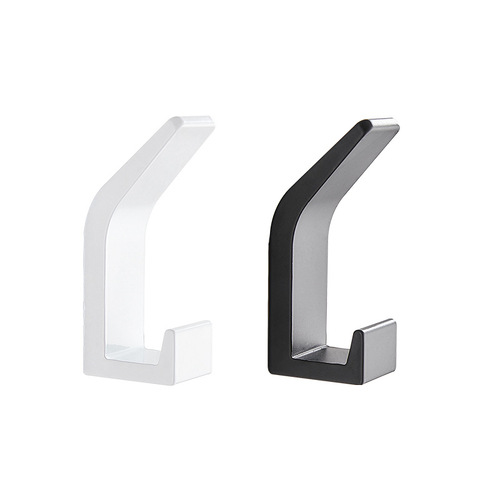 No punching bathroom simple space aluminum hook creative door coat hook solid bedroom black wall single hook