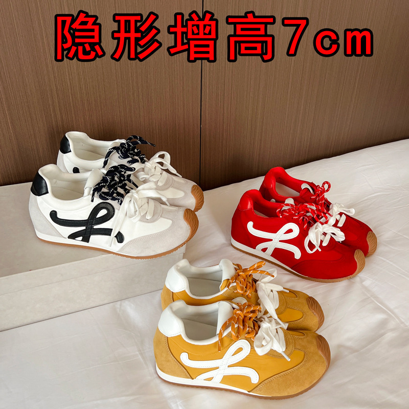 苏茵茵同款复古丑萌歪头7cm内增高德训鞋女休闲运动鞋阿甘鞋平底|undefined