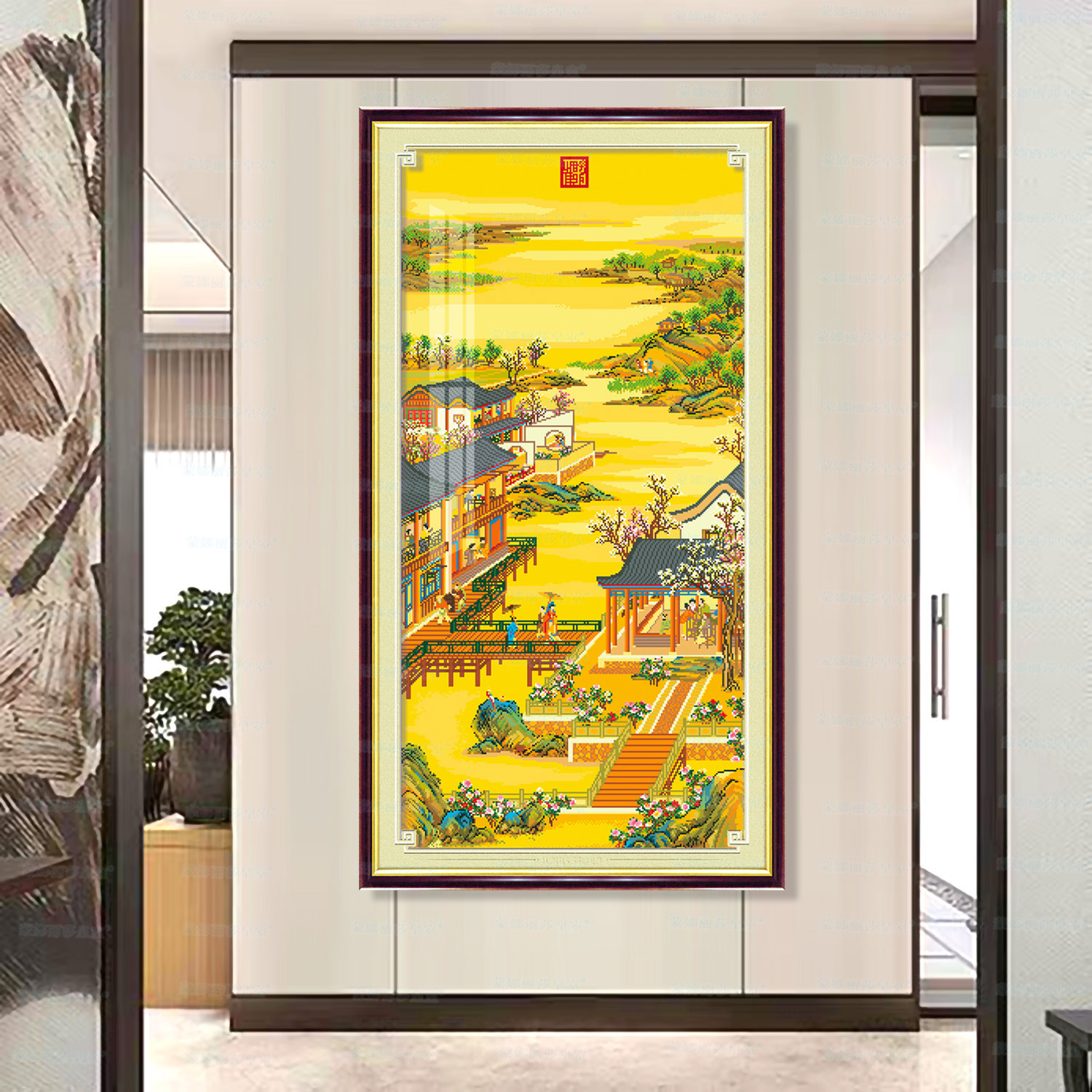 Monalisa Real punto de cruz Yongzheng diciembre-febrero stepping Qingxin Chino bordado vertical Decoración image 5