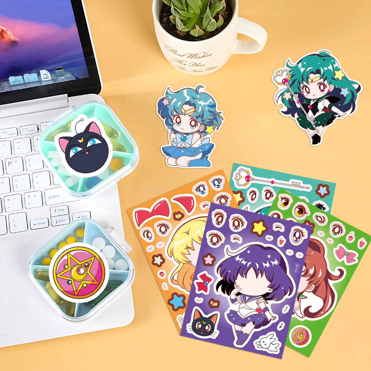 Brainteaser, sticker, children's suitcase, Sailor Moon