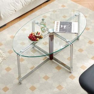 Medieval Style Designer Glass Coffee Table Internet Celebrity Metal Bauhaus Normcore Living Room Side Table Tea Table Low Table
