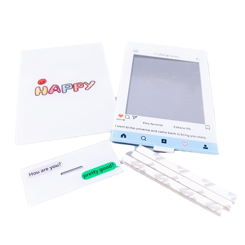 震え音爆金insアクリル創意立牌3寸撮影立得フォトフレームemoji表情装飾枠ロック音楽|undefined