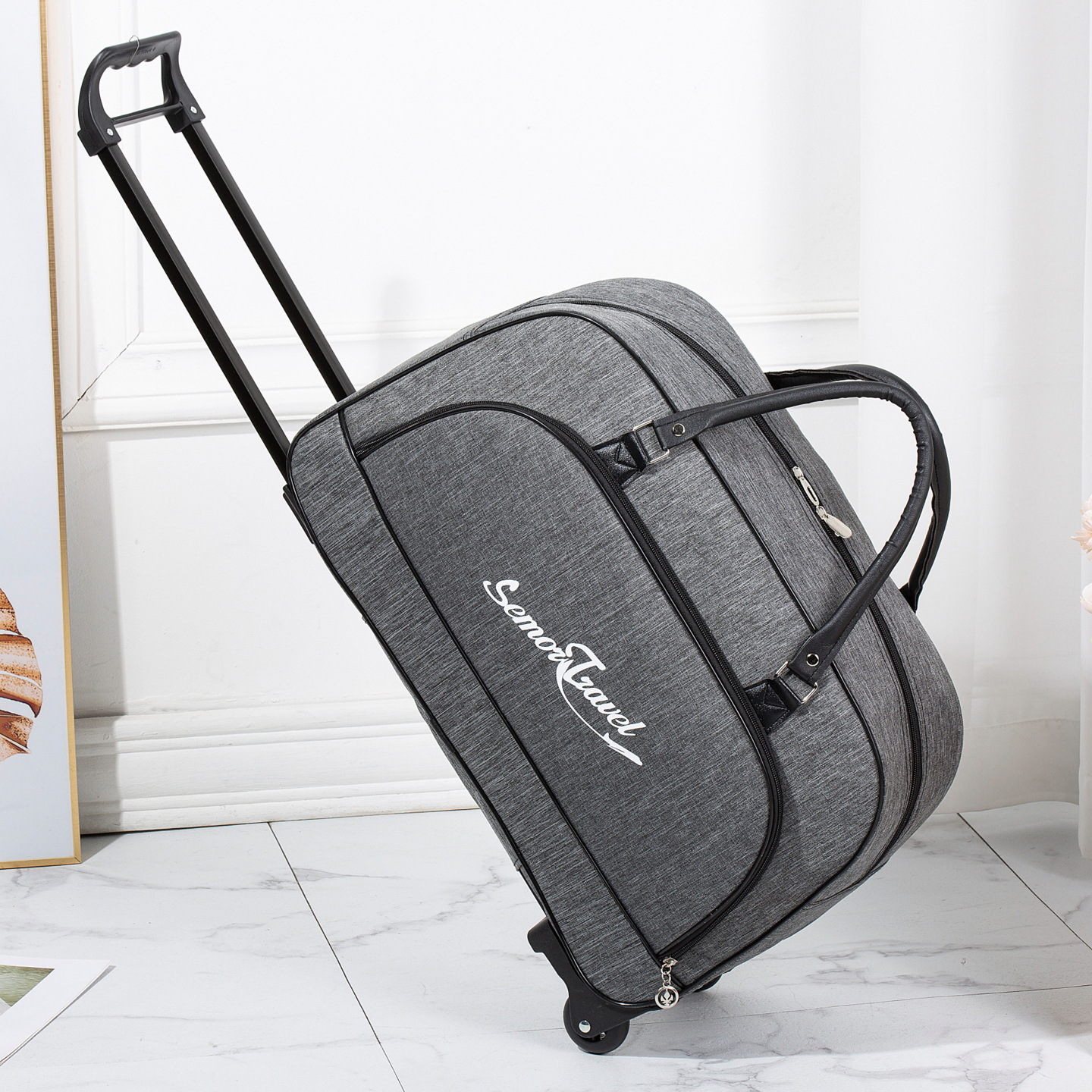 Travel bag, suitcase, capacious waterproof folding handheld purple shoulder bag 4