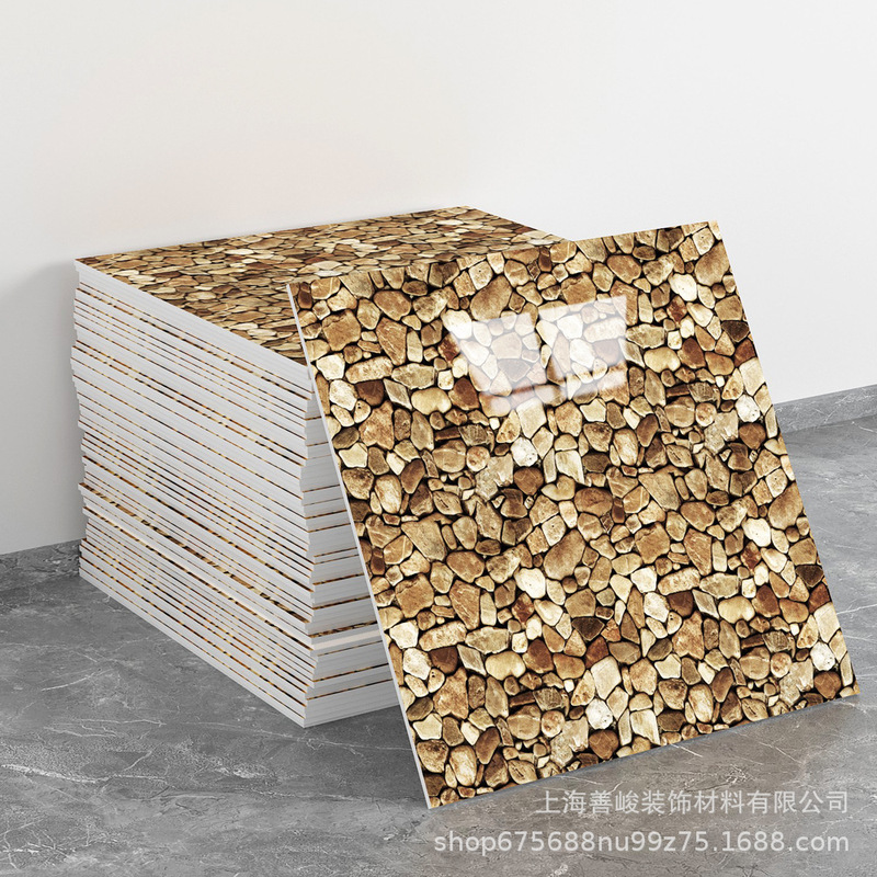 跨境出口批发30*30cm 仿瓷砖大理石纹自粘墙壁纸护墙板铝塑板贴纸|undefined