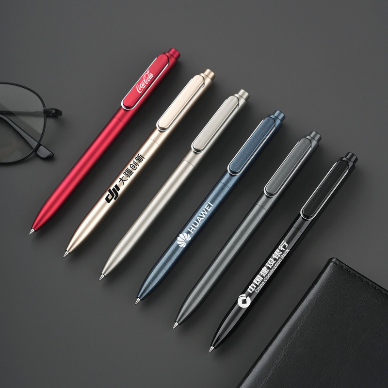 A12 Metal Texture Retractable Gel Pen with Plastic Spray Paint Finish, Suitable for Business and Office Use, Customizable with Logo, Available in Multiple Colors