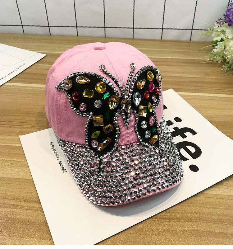 Unisex Korean Style Butterfly Rhinestone Baseball Cap display picture 4