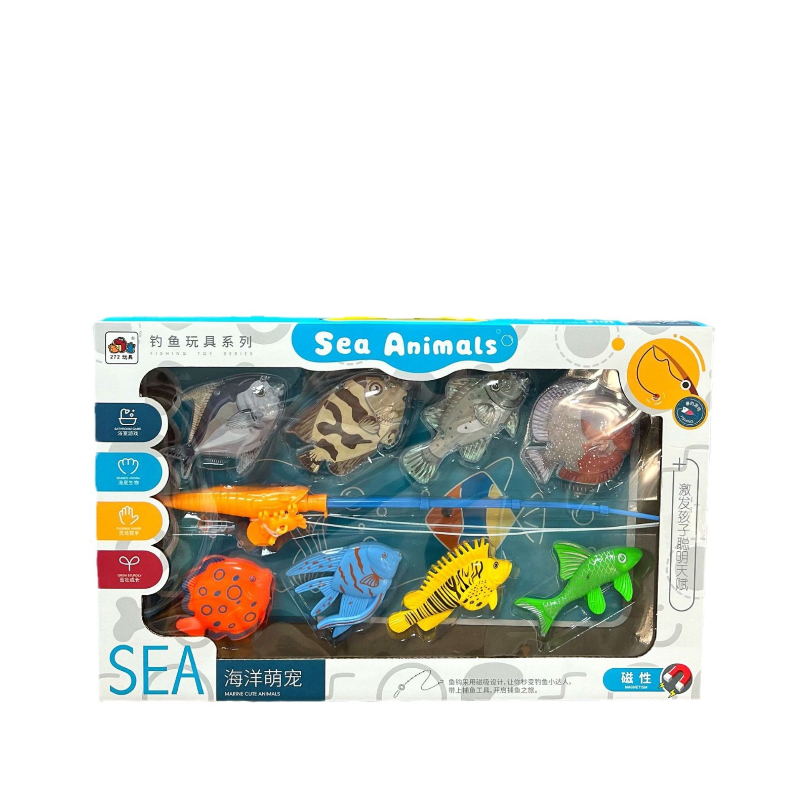 Juguetes educativos de pesca para niños Desarrollo del cerebro Pesca de la piscina Caña de pescar magnética Pesca entre padres e hijos Juego de juego de la casa