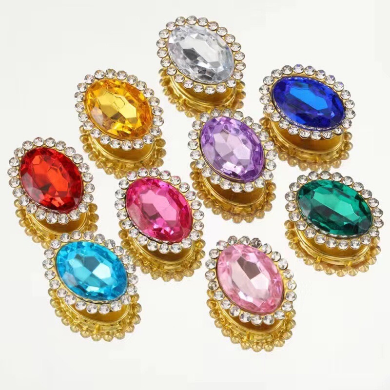 18*14mm double flower oval egg-shaped claw drill hand sewing drill handmade jewelry clothing bow rhinestone diy material 18*14mm double flower oval egg-shaped claw drill hand sewing drill handmade jewelry clothing bow rhinestone diy material