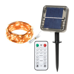 Remote Solar String Lights, Christmas Garden Lawn Wall Decoration LED Color Lights, Star Copper Wire String Lights