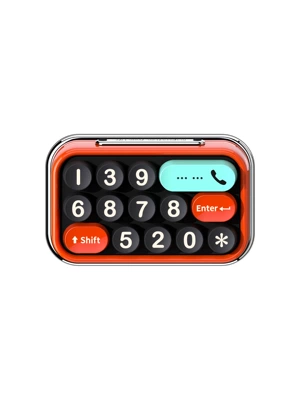 Bbdd25 New Keyboard Man Creative Car Moving Number Plate Car Temporary Parking Plate Car Moving Number Plate (Nömrəli dayanma kartı) - round-key-model-lava-red-5-sets-of-numbers