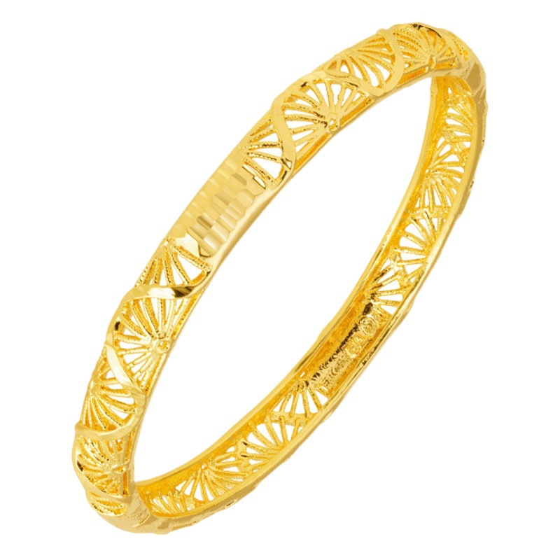 Shajin antiguo patrón de abanico pulsera de fijación de moda nacional lujoso ligero no se desvanece durante mucho tiempo fabricantes de joyas chapadas en oro