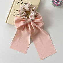 Verano francés bufandas de seda de arco correa de cabello flotante anillo de cabello de intestino grueso ligado cuerda de cabello suave adornamiento de cabello