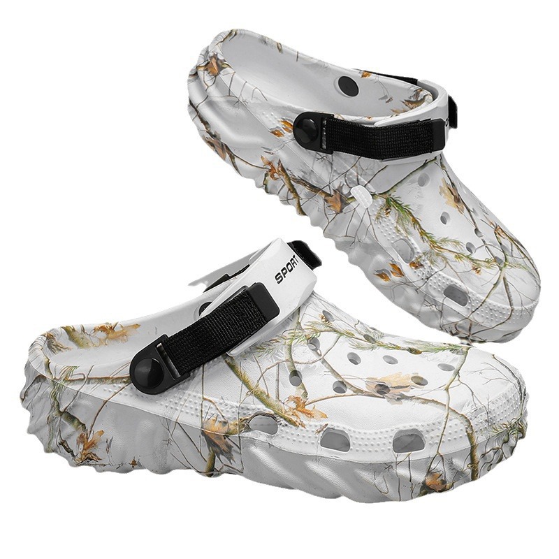 Un zapato, dos zapatos de moda, zapatos de agujero transfronterizos, zapatillas casuales para hombres, zapatillas de playa para hombres al aire libre.