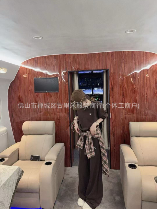 25秋冬AL*美式休闲运动套装女秋圆领长袖宽松卫衣简约百搭阔腿裤|undefined