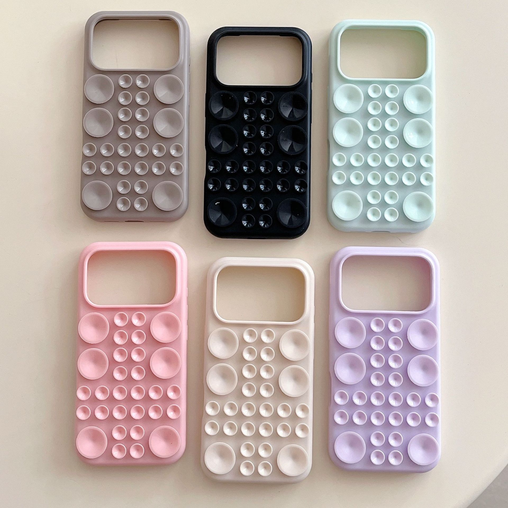 Complementary Large Suction Cup Silicone Case Suitable for Apple 17Pro Phone Case 13 Large Hole 15Pro Wall-Suction Glass Protective Cover