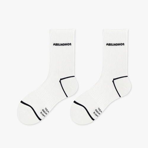 Plusox Women's Knee-High Socks for Autumn/Winter, Outdoors, Trendy, Ins Inspired, Cute Letter Striped, Japanese Style, Long Socks for Men