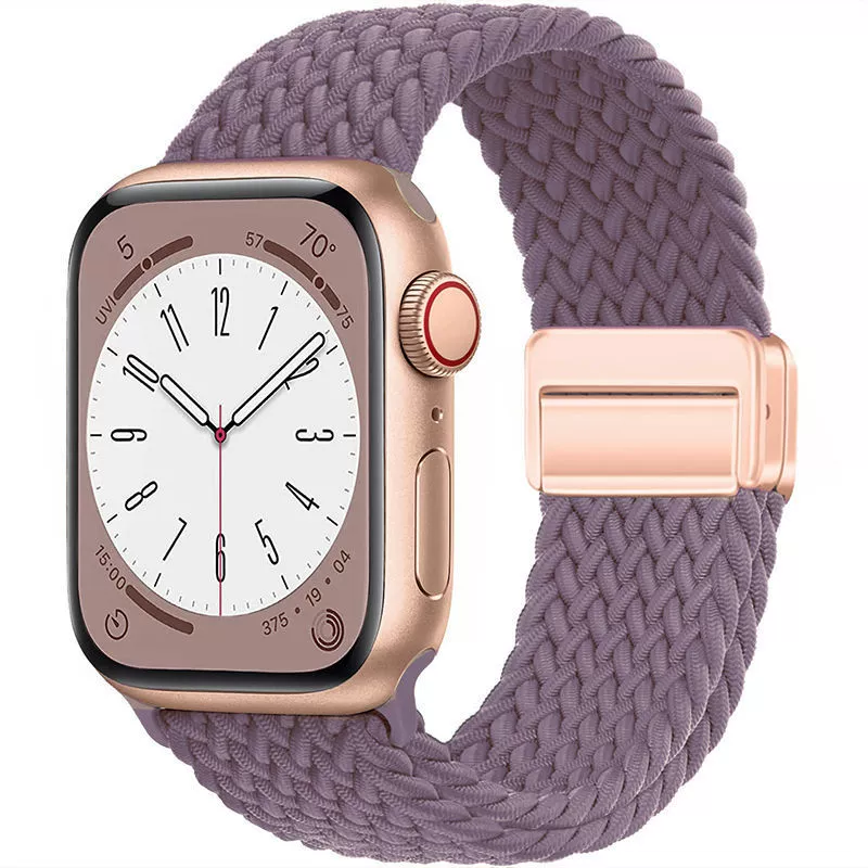Магнитная застежка, ремешок для Apple Watch/iWatch (подходит для Apple Watch Series 9/10), летний нейлоновый плетёный ремешок