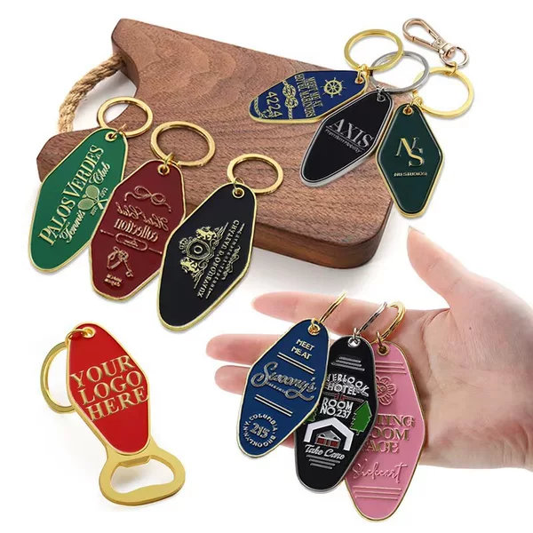 Vintage hotel key tag metal keychain custom motel painted room number tag pendant made by the source manufacturer
