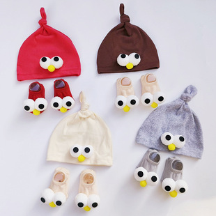 Foreign trade Amazon single-layer cotton baby hat baby pacifier cap newborn fetal cap child chirp cap 0-1 years old