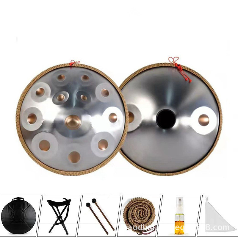 Instrumentos musicales Disco de mano Batería Handpan de grado profesional Disco de mano 440Hz 432HZ Tambor etéreo Tambor de lengua de acero Exclusión transfronteriza