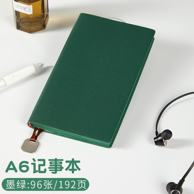 Cuaderno de oficina de negocios de cuero de lichi a6 con logotipo impreso, cuaderno de estudiante de superficie suave compacto y portátil