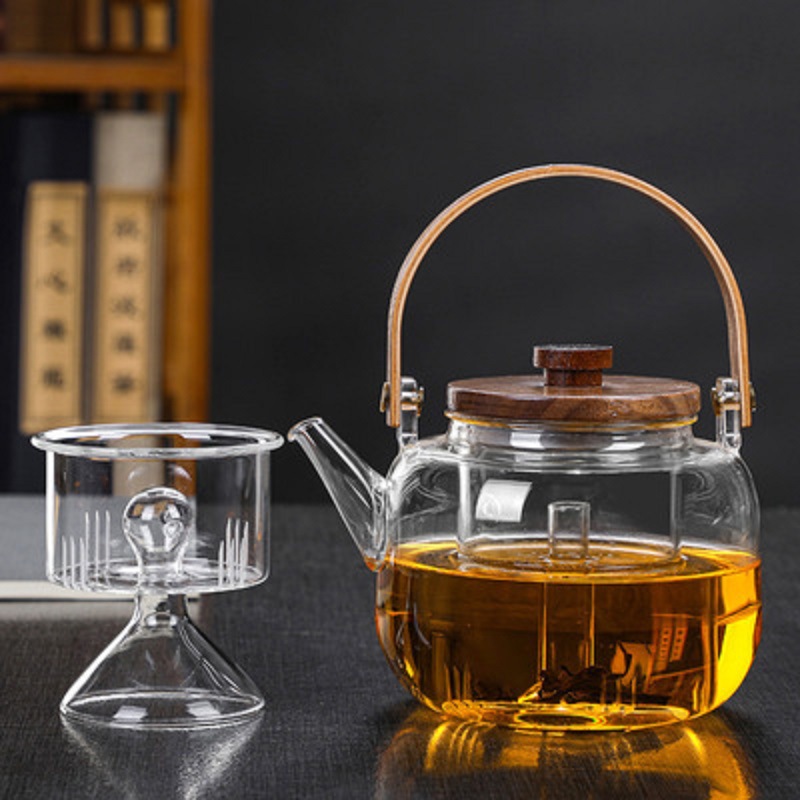 Tetera de vapor de vidrio resistente al calor de estilo japonés tetera hirviendo olla eléctrica estufa de cerámica olla de haz tetera hervidor doméstico engrosada olla