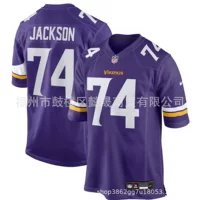 Трансграничные новые викинги NFL Vikings 74 # Jackson 18 # Jefferson оливковый мяч костюм мяч