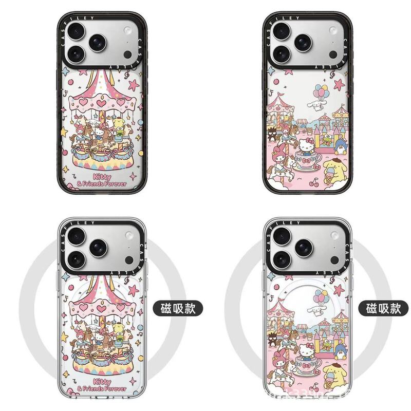 Amusement Park Carousel Kitty Cat Suitable for Iphone17Promax Mobile Phone Case 16Pro Magnetic Suction 15 Transparent Amusement Park Carousel Kitty Cat Suitable for Iphone17Promax Mobile Phone Case 16Pro Magnetic Suction 15 Transparent