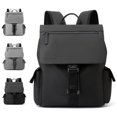 メンズ出张ビジネス旅行鞄ダブルバック工装风カジュアル高级感リュックフリップカバーメンズリュックサック