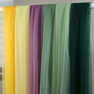 avocado green Green Mesh Fabric Encrypted Soft Wedding Dress Hanfu Fabric Wedding Gauze Mesh Layout Gauze Mantle
