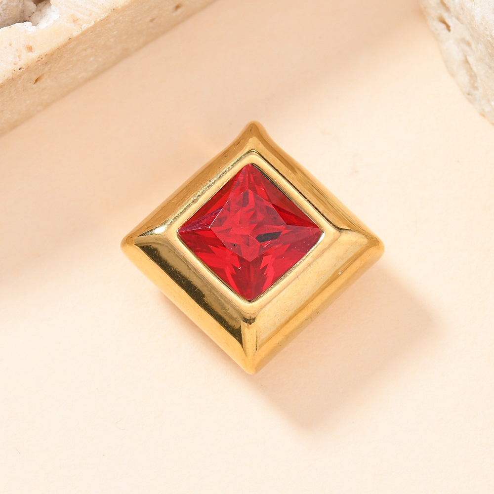 Un solo colgante de estilo europeo y americano joyas de acero inoxidable colgante cuadrado de zircón temperamento universal collar pulsera accesorios DIY