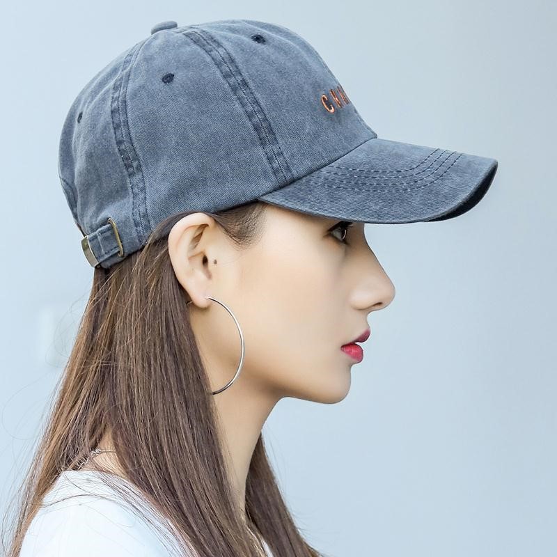 모자 여성용 여름 한국식 트렌디 모자 유행 브랜드 세탁 태양 모자 봄과 가을 패션 인터넷 연예인 야구 모자