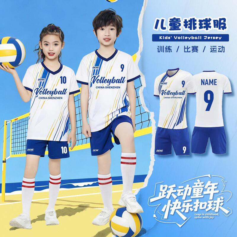 Children's Sportswear Set Volleyball Training and Competition Uniforms School Team Clothing Group Purchase Custom Summer Quick-Dry Short-Sleeve for Men and Women