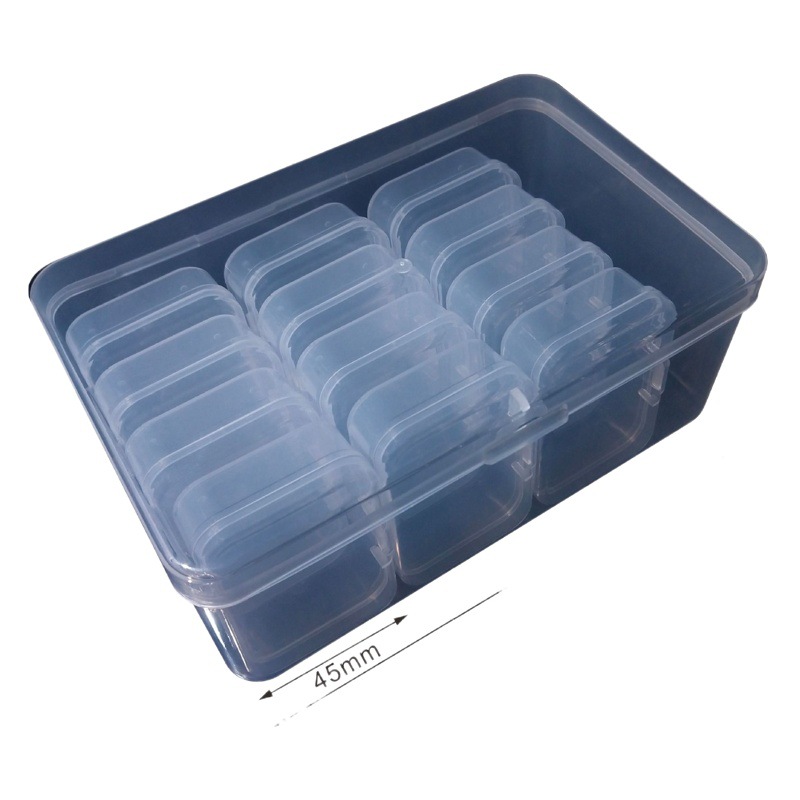 En stock Ventas Directas cubierta transparente PP plástico caja de montaje clasificación interior material separado joyería organización pequeña caja de almacenamiento