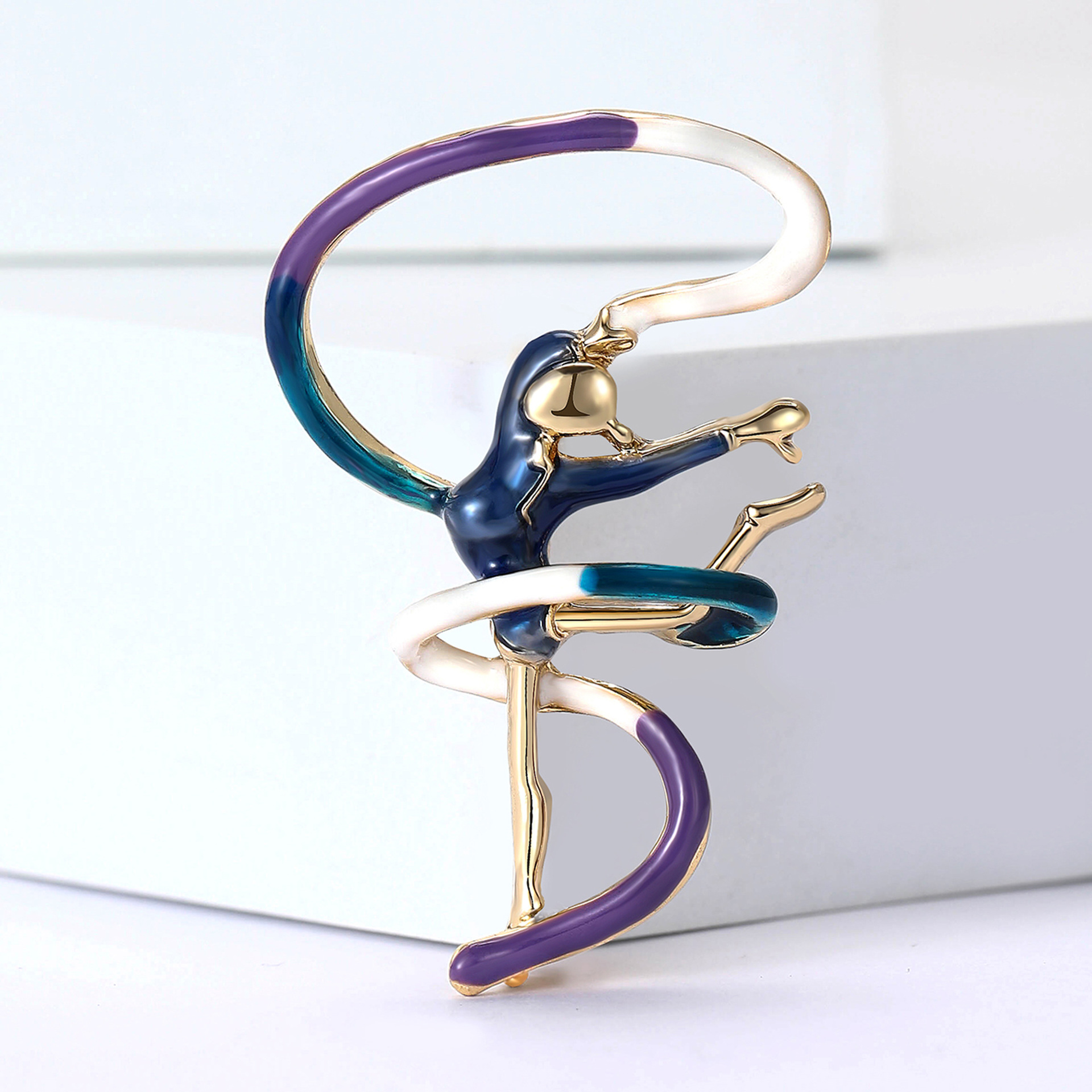 New Style Personalized Fashion Alloy Enamel Gymnastics Girl's Brooch Creative All-match Women's Clothing Corsage Jewelry Pin
