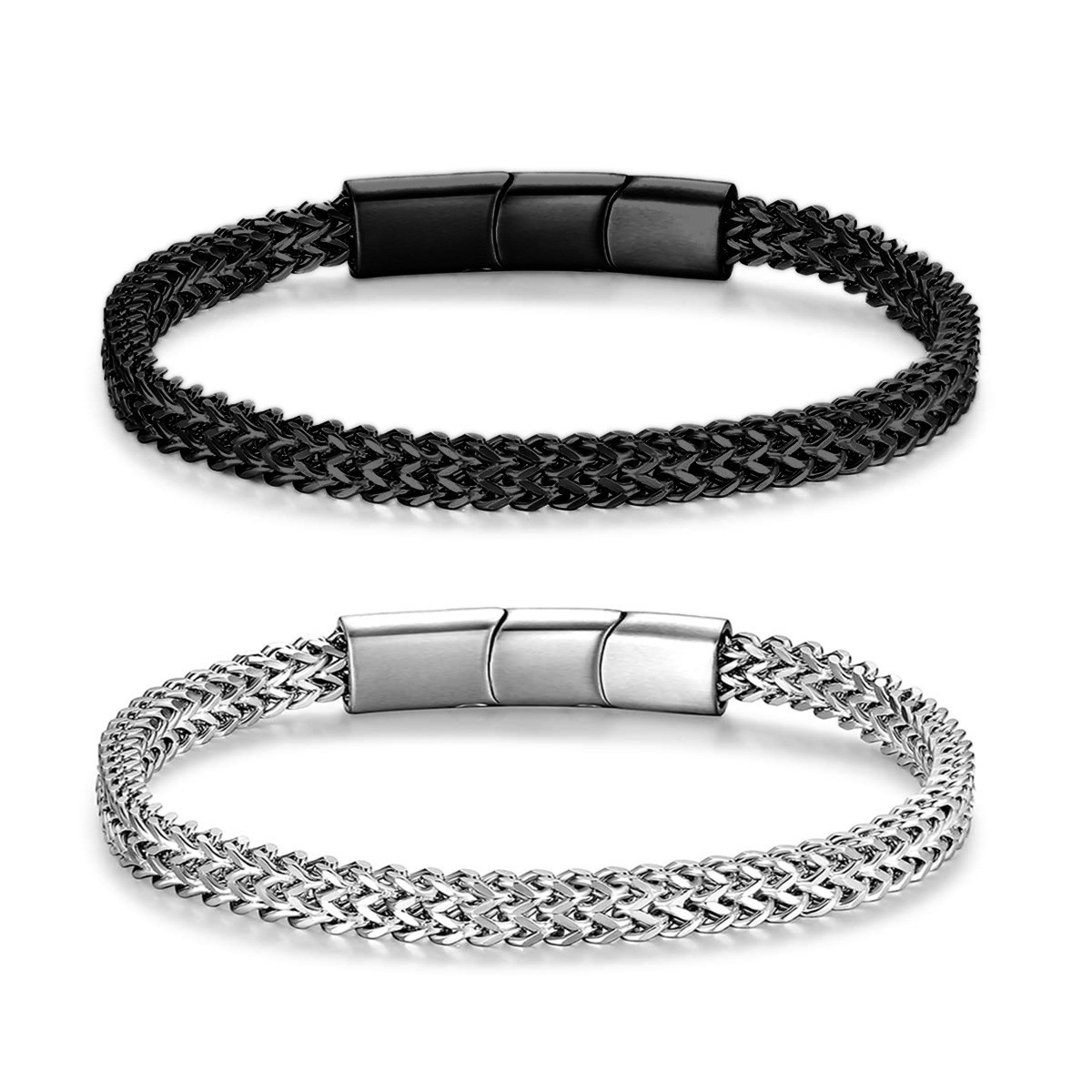 Cross-Border Popular New Men's Bracelet Stainless Steel Magnetic Buckle Cool Dark Style Personalized Jewelry European and American Trendy Jewelry