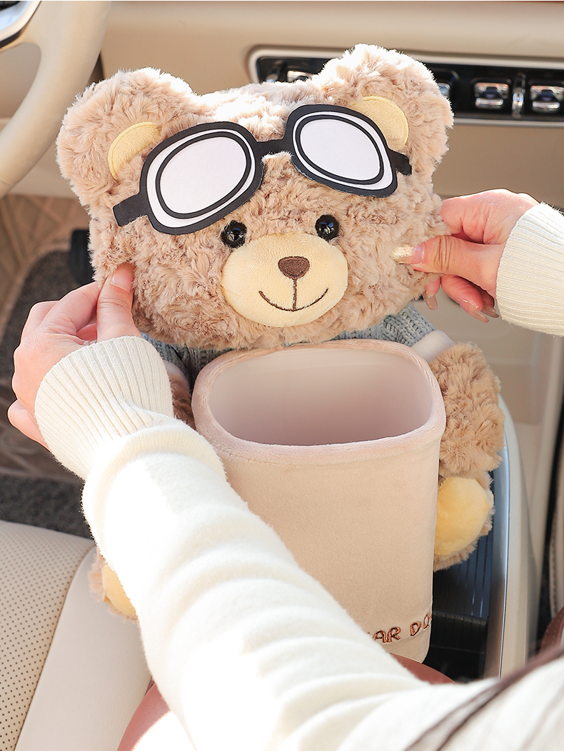 Car Tissue Box Trash Can Two-in-One Creative Car Armrest Box Paper Box Cute Internet Celebrant Car Interior Supplies