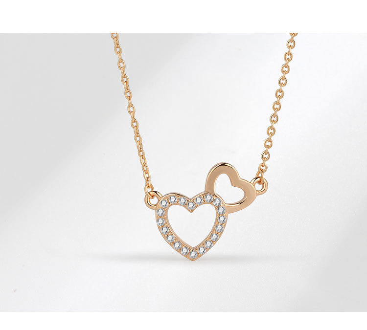 Simple Style Heart Shape Copper Inlay Zircon Pendant Necklace 1 Piece