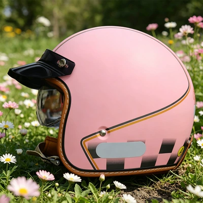 Visor, 3C Dropshipping, Motosiklet kaskı (dəbilqə) - mt-5-pink-coffee-check-with-black-and-white-lenses-m