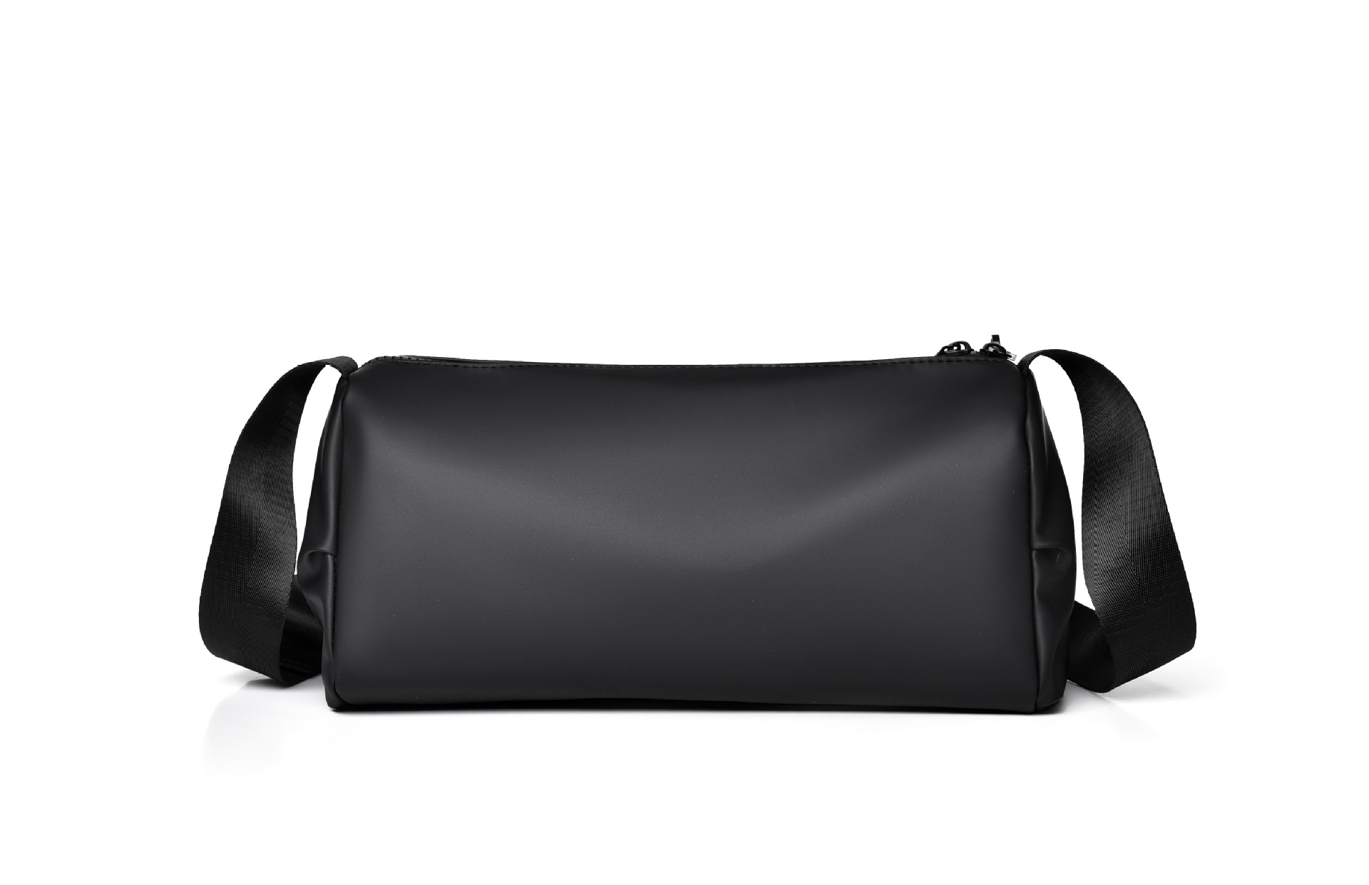 Película de cuero transfronteriza, mochila de hombre ligera, mochila cilíndrica simple, multifuncional, mochila deportiva casual para hombres.