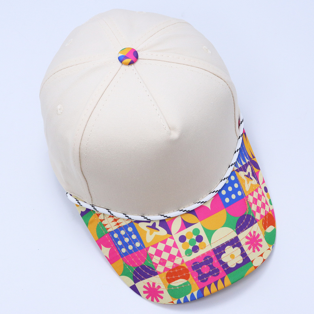 Modieuze dames baseballcap five panel in colorblock stijl_voghion.com