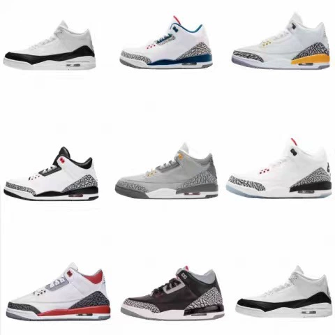 Баскетбольные кроссовки Purehara AJ3 Joe 3 Fujiwara Hao Baijiu Red Lake Man White Purple White Cephre Mi White Gray для мужчин и женщин