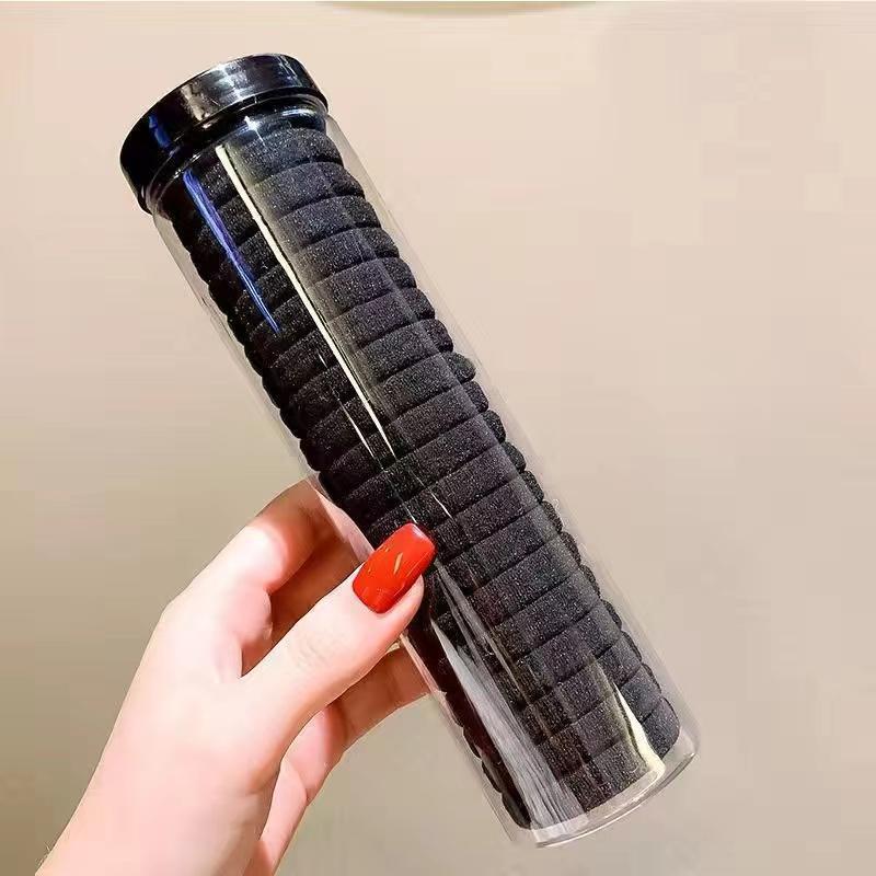 Gomas de mujer gruesas, alta elasticidad, duraderas, cuerdas negras para adulto, cubierta de cuero, tocado