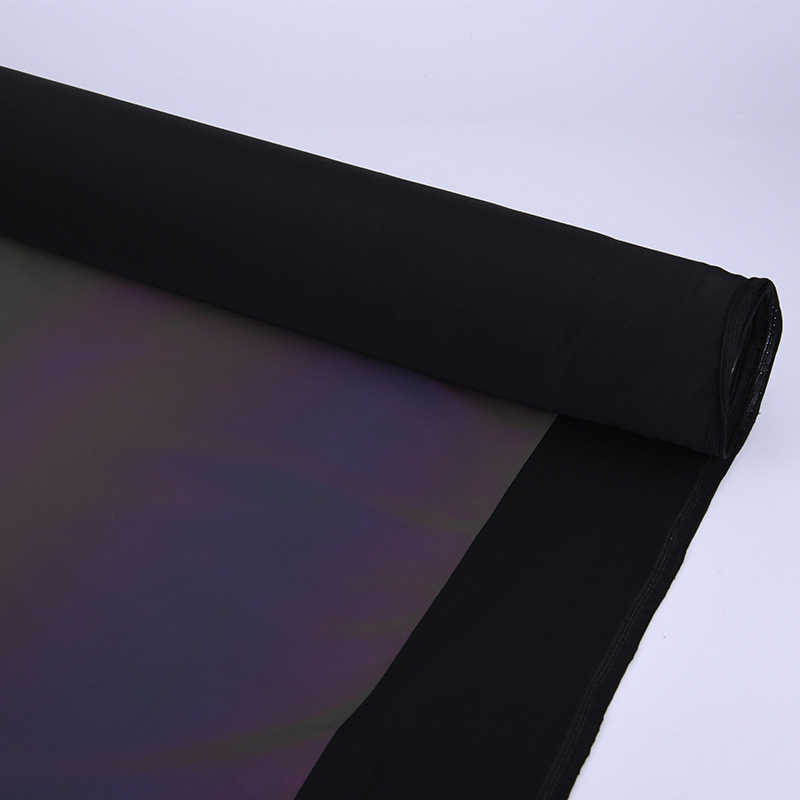 柔软耐折耐刮七彩PU革箱包用高亮反光革 0.8MM幻彩反光PU革