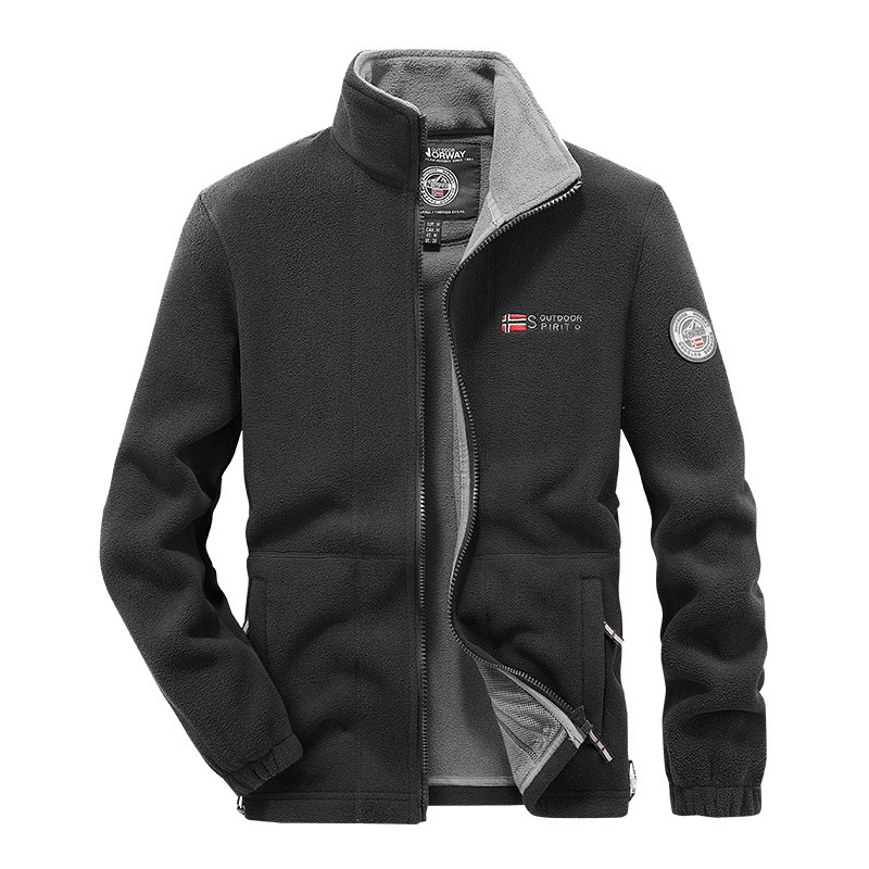 Cotton-Padded Jacket Fleece Coat Winter Autumn Winter Double-Sided Jacket Men's Warm Casual Loose Trendy