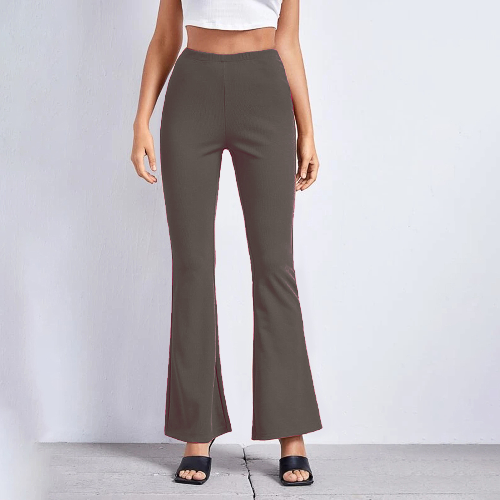 Women's Daily Simple Style Solid Color Full Length Casual Pants Flared Pants display picture 1