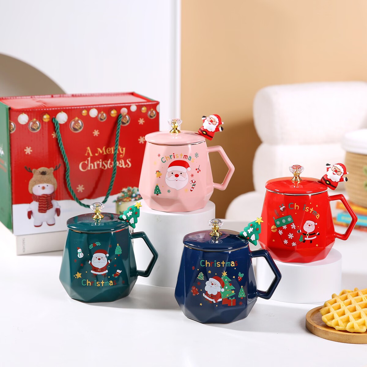 (Cross-border trading), creative cute cartoon ceramic tea cup, Birthday gift