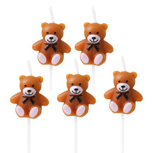 小熊蜡烛蛋糕装饰韩国ins可爱小熊生日蜡烛儿童派对甜品烘焙插件