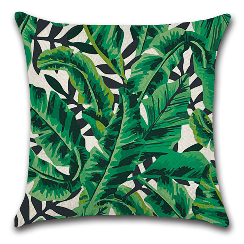 YC Amazonas plantas tropicales flor decoración abrazo funda de almohada casa sofá funda de almohada cojín de hoja de plátano coche